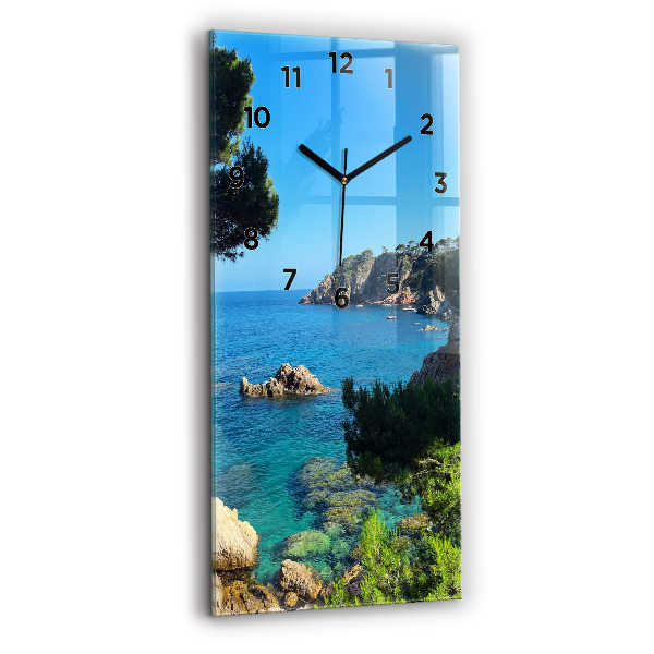 Ceas vertical de perete din sticlă Coasta Costa Brava