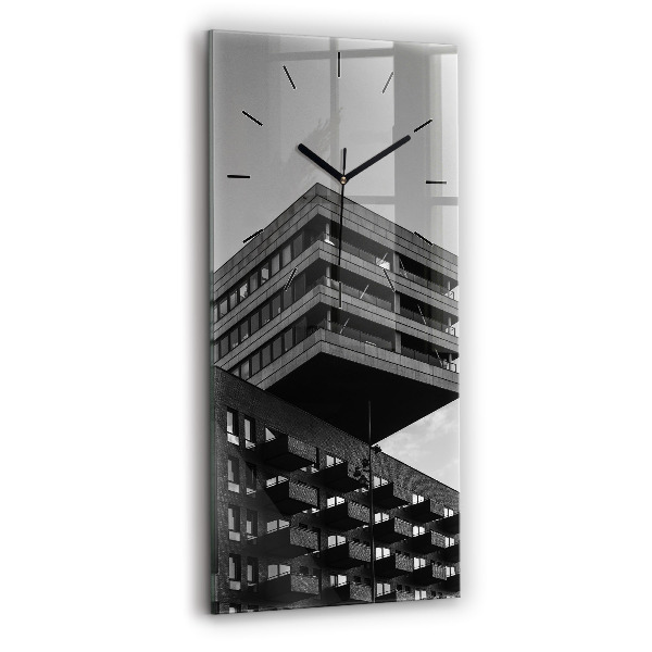 Ceas vertical de perete din sticlă Arhitectura la Amsterdam