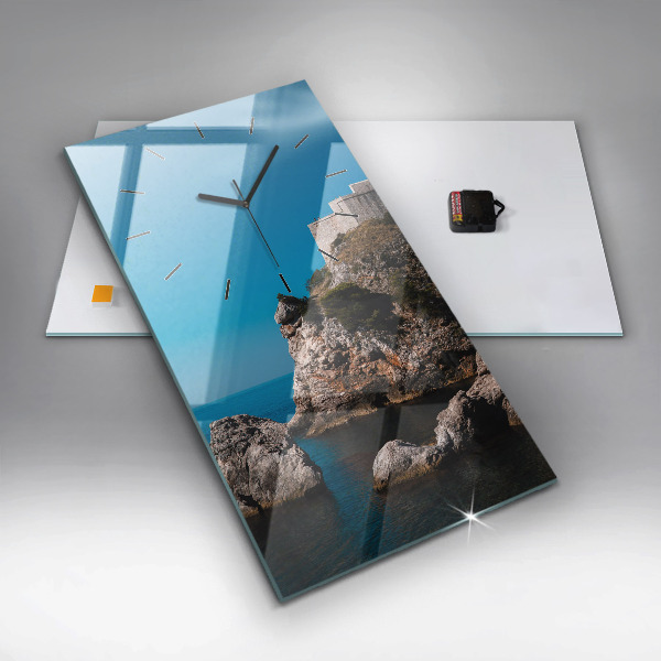 Ceas vertical de perete din sticlă Stânci din Dubrovnik