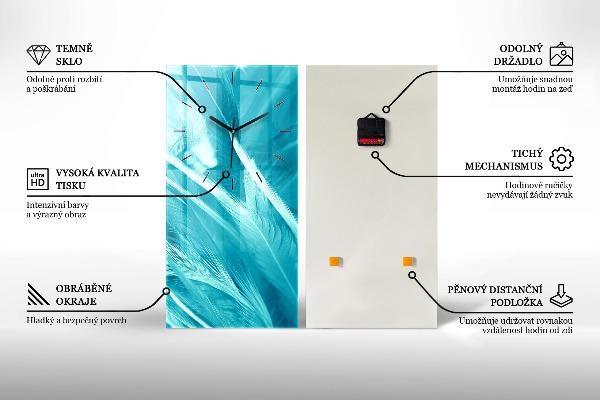 Ceas vertical de perete din sticlă Insulă din Croația