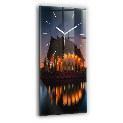 Ceas vertical de perete din sticlă Templul din Bangkok