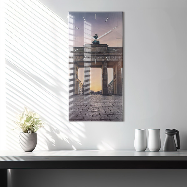 Ceas vertical de perete din sticlă Poarta Brandenburg