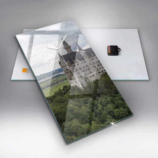Ceas vertical de perete din sticlă Castelul Neuschwanstein
