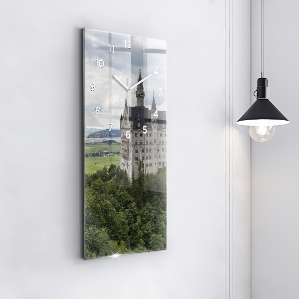 Ceas vertical de perete din sticlă Castelul Neuschwanstein