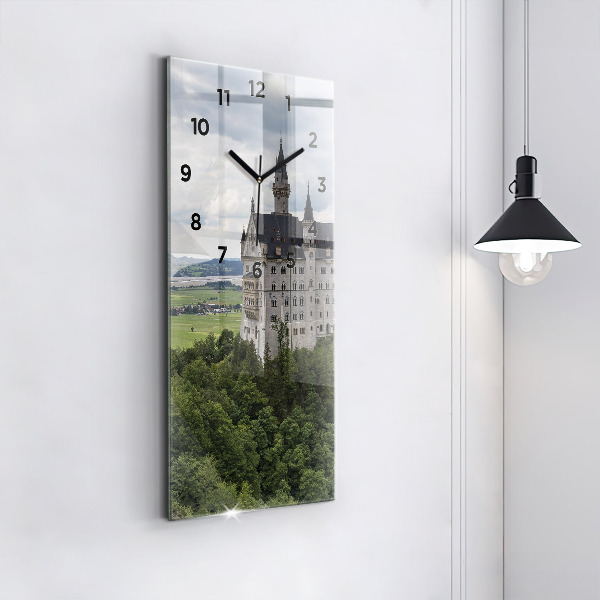 Ceas vertical de perete din sticlă Castelul Neuschwanstein