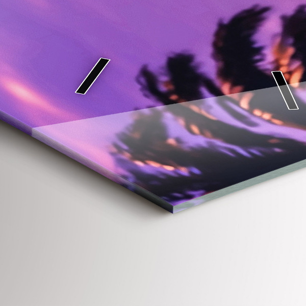 Ceas vertical de perete din sticlă Apus de soare în LA