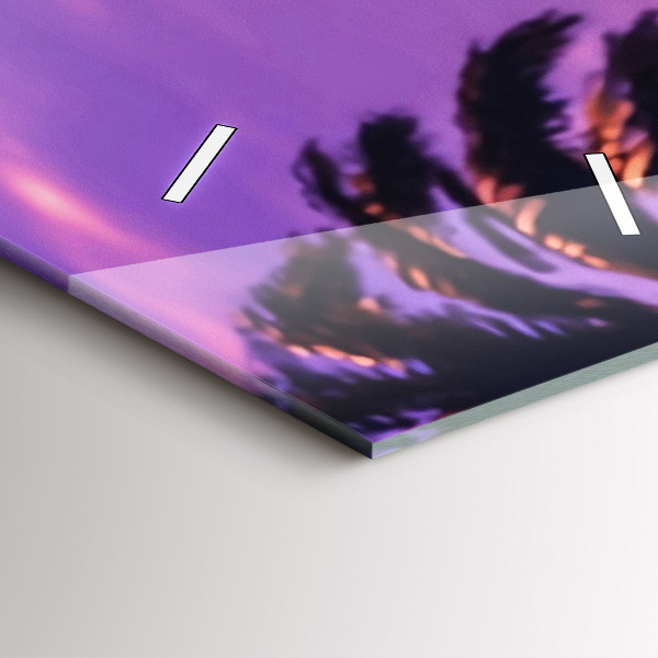 Ceas vertical de perete din sticlă Apus de soare în LA