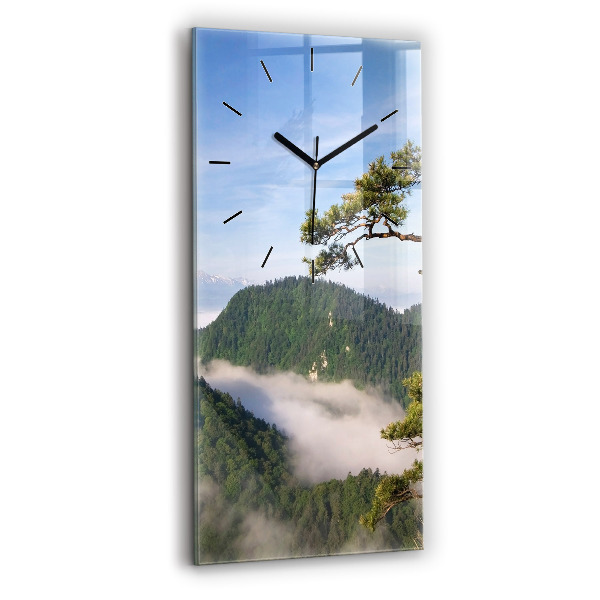 Ceas vertical de perete din sticlă Sokolica Wierch în Munții Pieniny