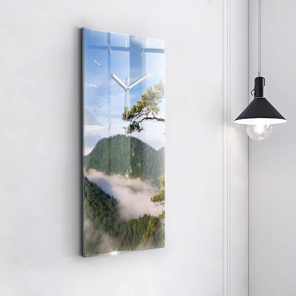 Ceas vertical de perete din sticlă Sokolica Wierch în Munții Pieniny