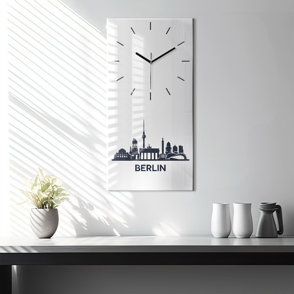 Ceas vertical de perete din sticlă Ilustrația orașului Berlin