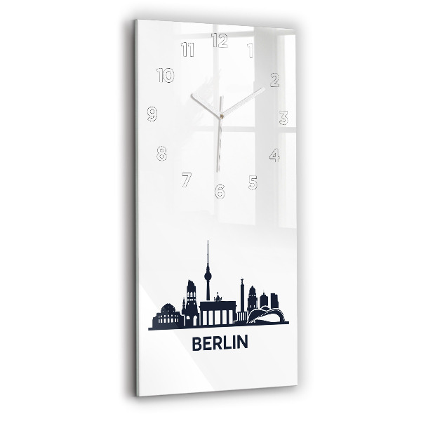 Ceas vertical de perete din sticlă Ilustrația orașului Berlin