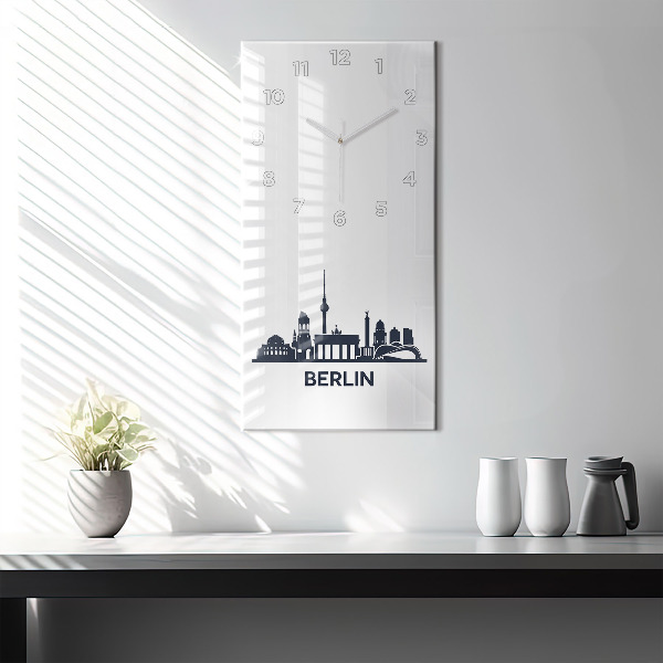 Ceas vertical de perete din sticlă Ilustrația orașului Berlin
