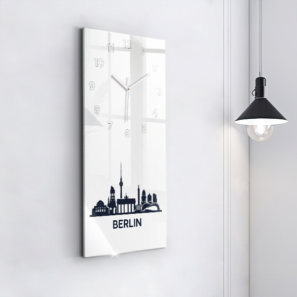 Ceas vertical de perete din sticlă Ilustrația orașului Berlin