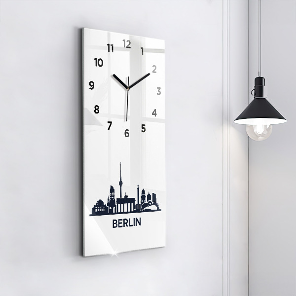 Ceas vertical de perete din sticlă Ilustrația orașului Berlin