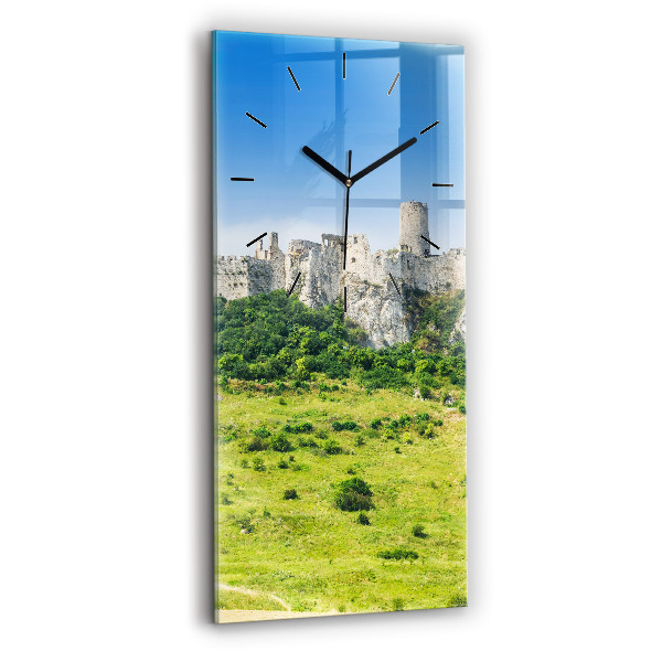 Ceas vertical de perete din sticlă Castelul Spiš din Slovacia