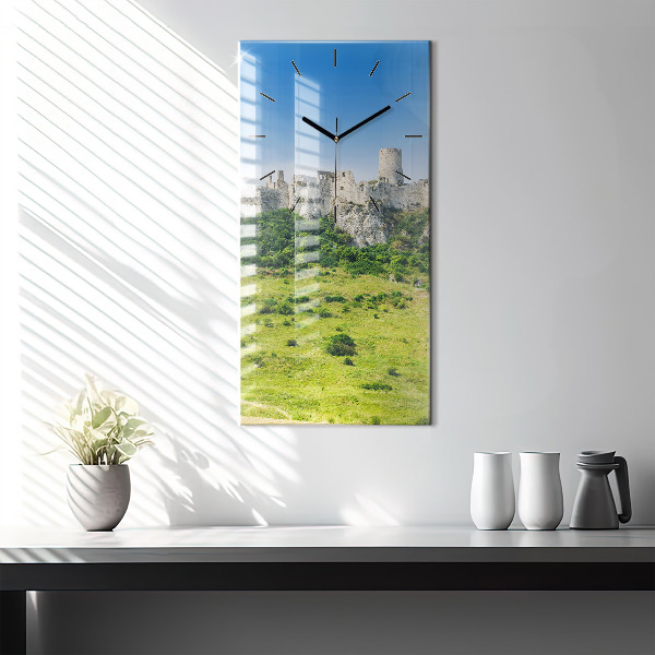 Ceas vertical de perete din sticlă Castelul Spiš din Slovacia