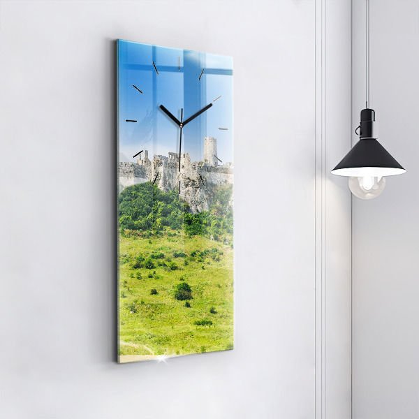 Ceas vertical de perete din sticlă Castelul Spiš din Slovacia