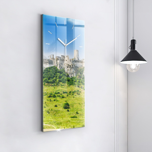 Ceas vertical de perete din sticlă Castelul Spiš din Slovacia
