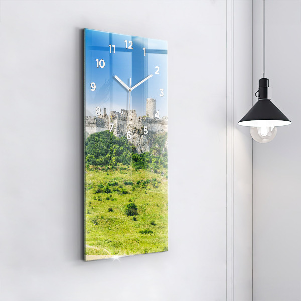 Ceas vertical de perete din sticlă Castelul Spiš din Slovacia