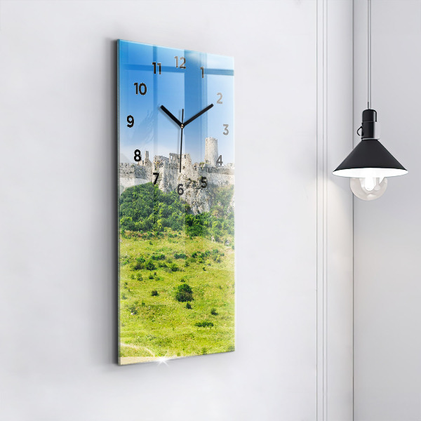 Ceas vertical de perete din sticlă Castelul Spiš din Slovacia