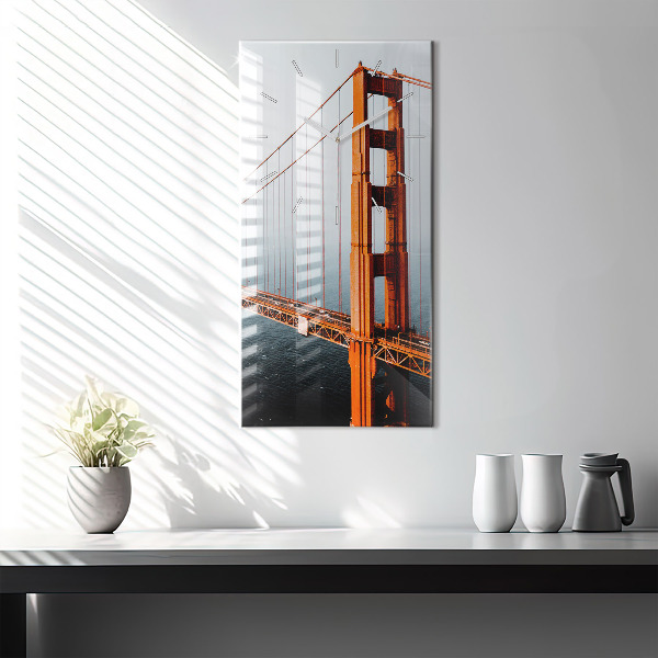 Ceas vertical de perete din sticlă Podul Golden Gate