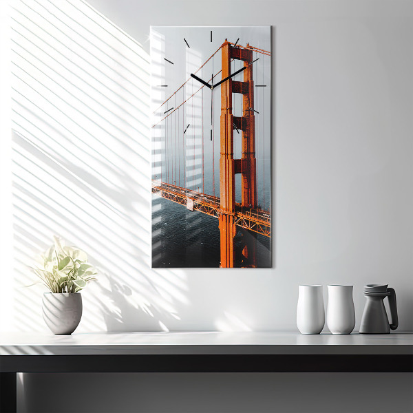 Ceas vertical de perete din sticlă Podul Golden Gate