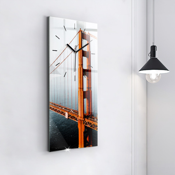 Ceas vertical de perete din sticlă Podul Golden Gate