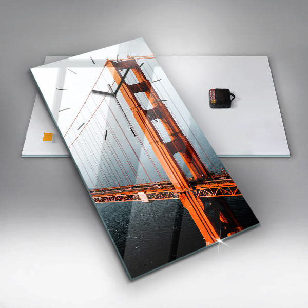 Ceas vertical de perete din sticlă Podul Golden Gate