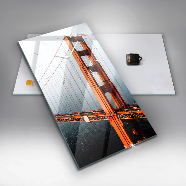 Ceas vertical de perete din sticlă Podul Golden Gate