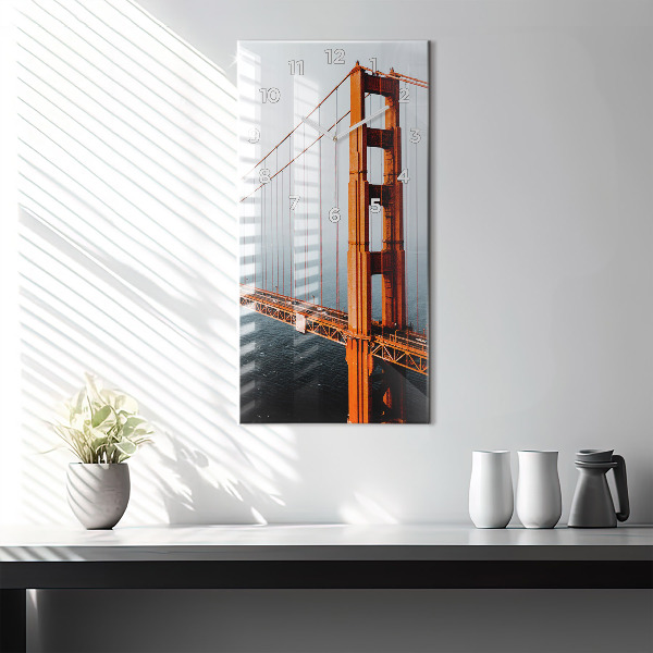 Ceas vertical de perete din sticlă Podul Golden Gate