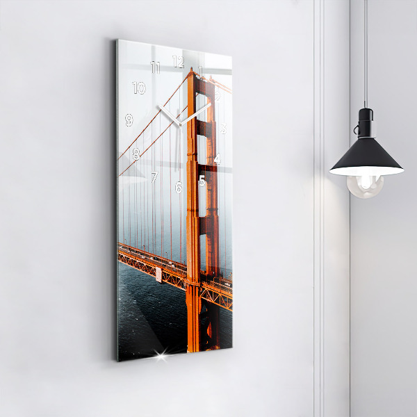 Ceas vertical de perete din sticlă Podul Golden Gate