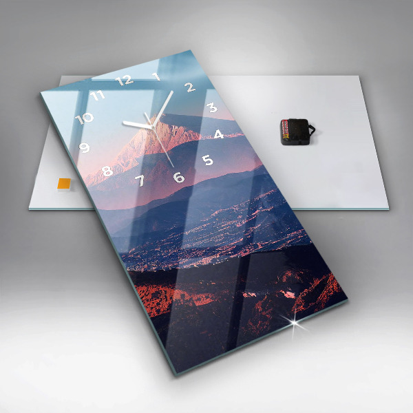 Ceas vertical de perete din sticlă Munții din San Antonio SUA