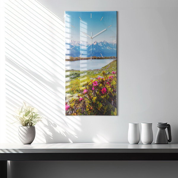 Ceas vertical de perete din sticlă Ghețarul Mont Blanc Chamonix