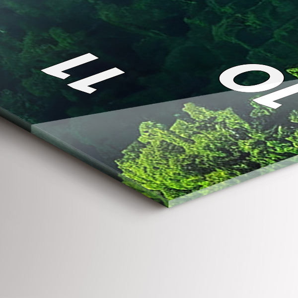 Ceas vertical de perete din sticlă Peisaj natural din Thailanda