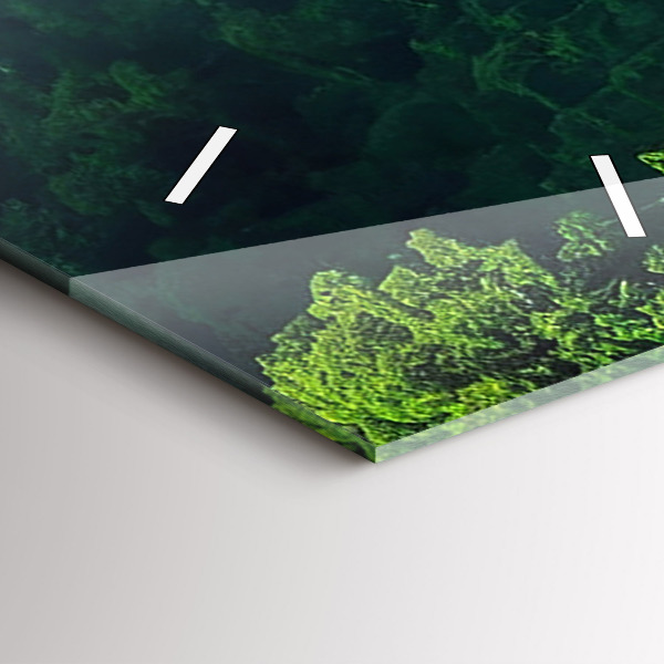 Ceas vertical de perete din sticlă Peisaj natural din Thailanda