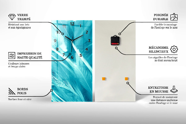 Ceas vertical de perete din sticlă Plaja tropicală Koh Tao