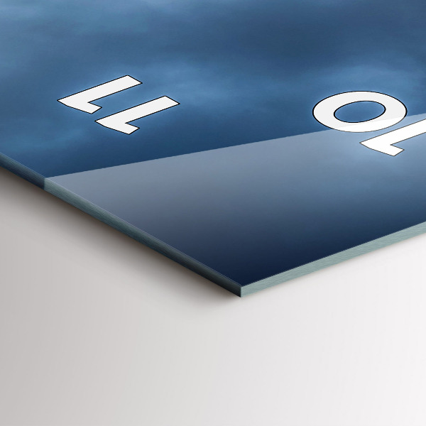 Ceas vertical de perete din sticlă Peisaj cu o cascadă