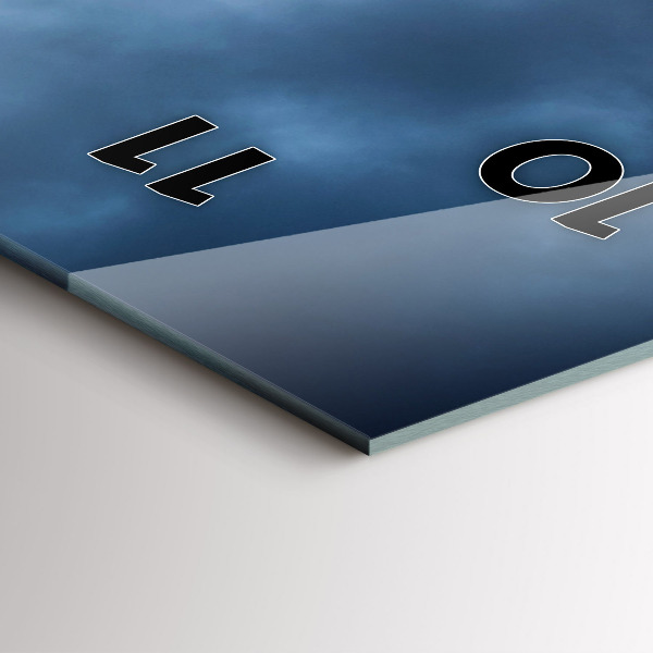 Ceas vertical de perete din sticlă Peisaj cu o cascadă