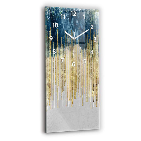 Ceas vertical de perete din sticlă Model decorativ și auriu