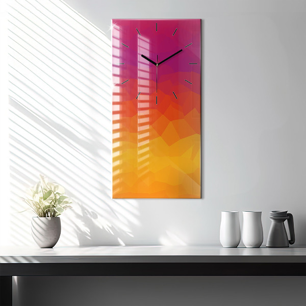 Ceas vertical de perete din sticlă Abstracție colorată