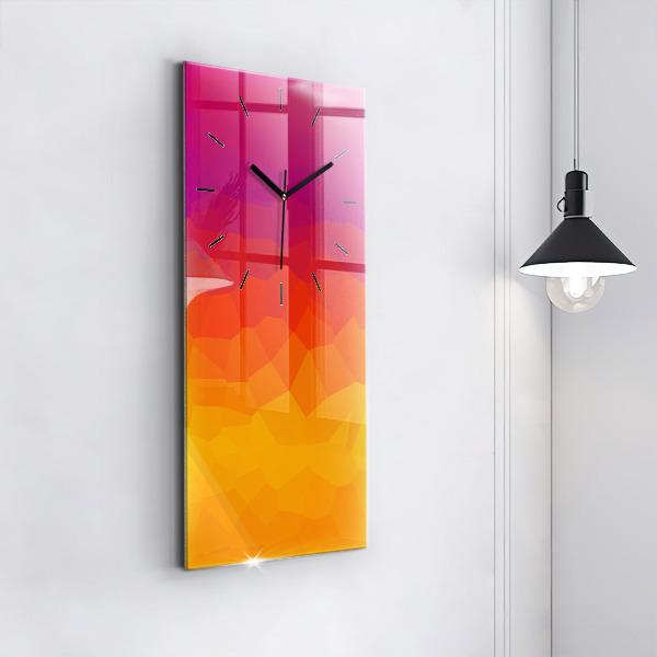 Ceas vertical de perete din sticlă Abstracție colorată