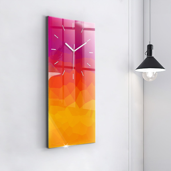 Ceas vertical de perete din sticlă Abstracție colorată