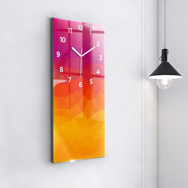 Ceas vertical de perete din sticlă Abstracție colorată