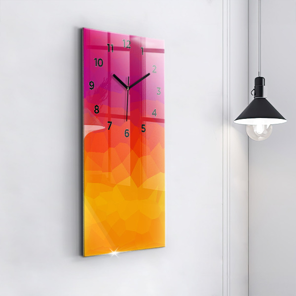 Ceas vertical de perete din sticlă Abstracție colorată