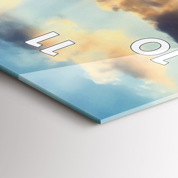 Ceas vertical de perete din sticlă Apus de soare pe plajă