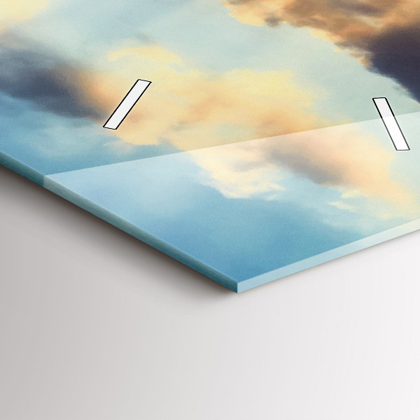 Ceas vertical de perete din sticlă Apus de soare pe plajă