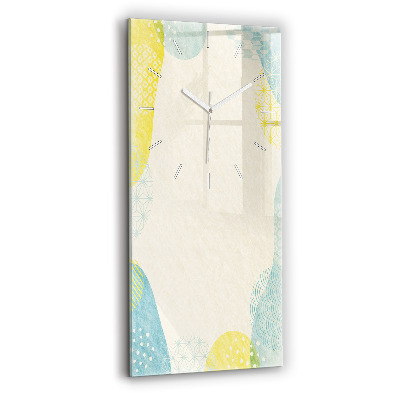 Ceas vertical de perete din sticlă Rama cu modele