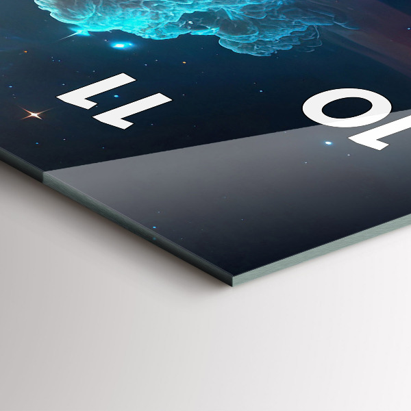 Ceas vertical de perete din sticlă Lumea cosmică a stelelor