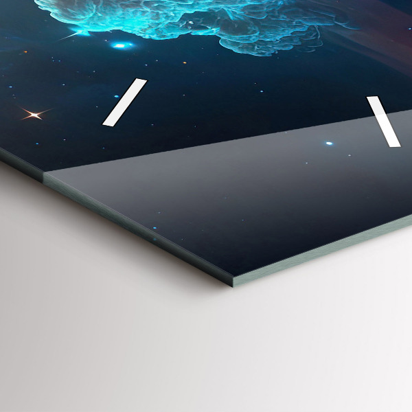 Ceas vertical de perete din sticlă Lumea cosmică a stelelor