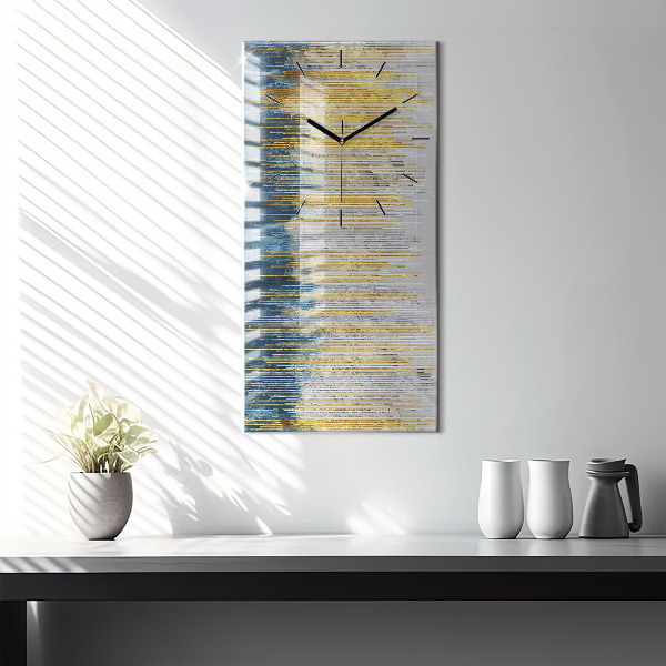 Ceas vertical de perete din sticlă Model decorativ și auriu